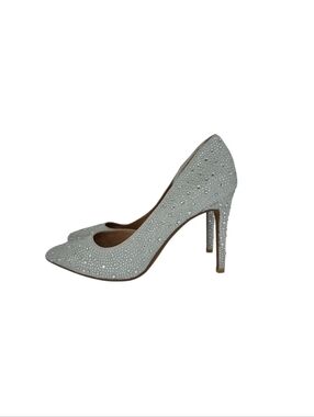 BCBGeneration Wedding Rhinestone‎ Stiletto Pump Pointed Toe Gray Heels Size 9M